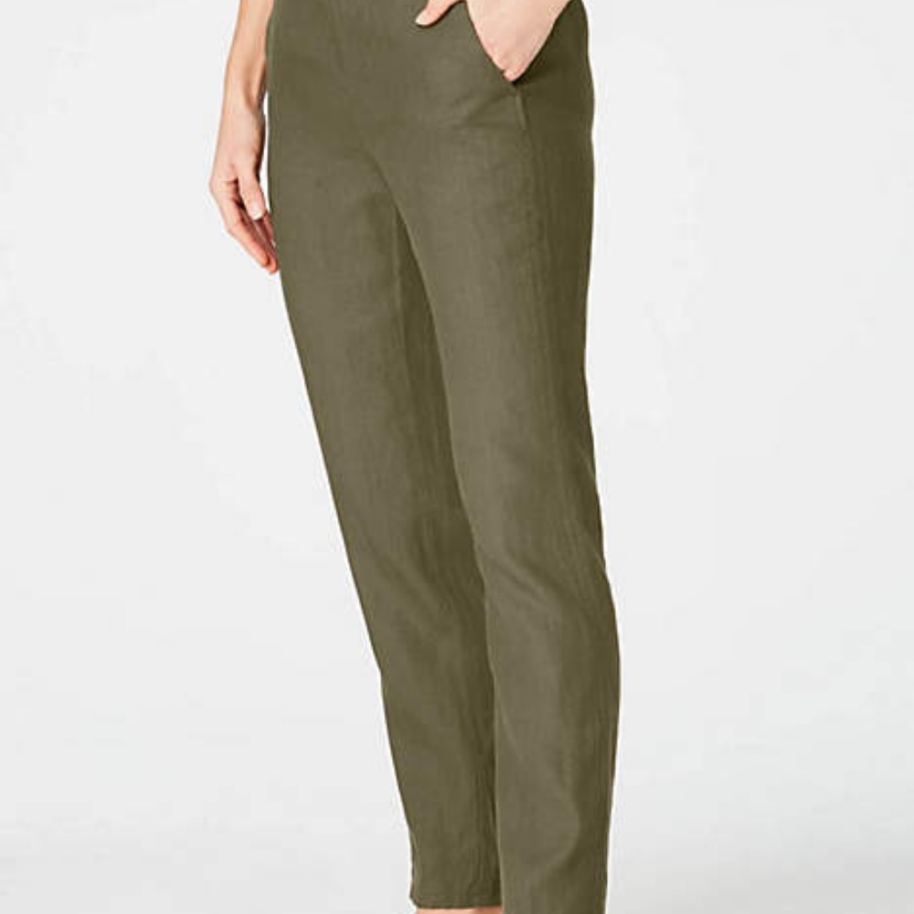 J. Jill Linen Ankle Pants XL English Moss